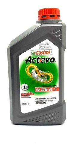 Aceite Castrol 20w50 4t Mineral Actevo Actibond En Cycles