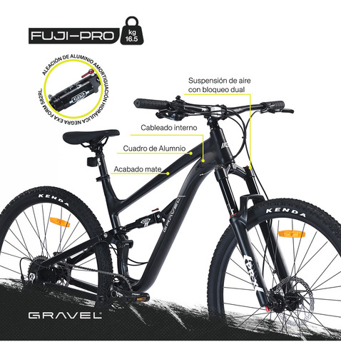 Bicicleta mountain Bike Gravel Fuji Pro cuadro M rodado 29 color negro