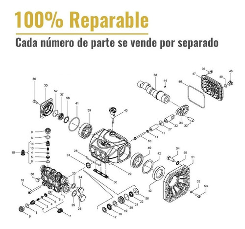 Imagen 9 de 10 de Bomba Italiana Con Accesorios Para Hidrolavadora 2hp 1750rpm