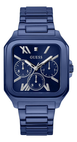 Reloj Hombre Marca Guess Pilot Color Negro Correa Azul Marino