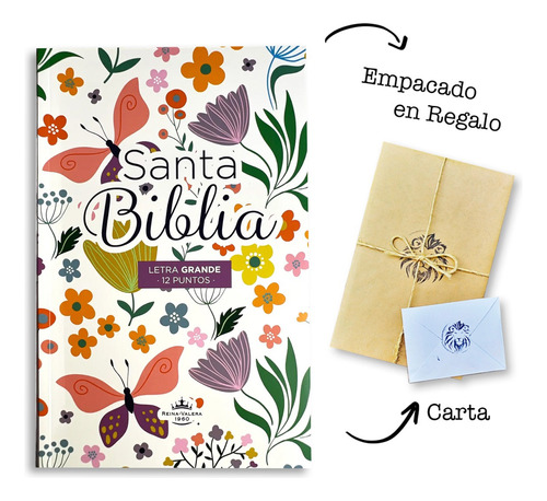 Biblia Letra Grande Reina Valera 1960 Flores Multicolor