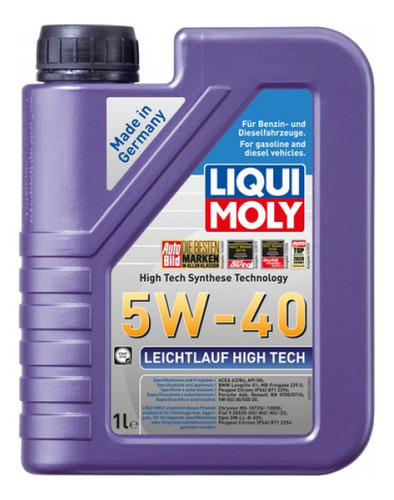 Liqui Moly Aceite Leichtlauf High Tech 5w40 Carros 1l