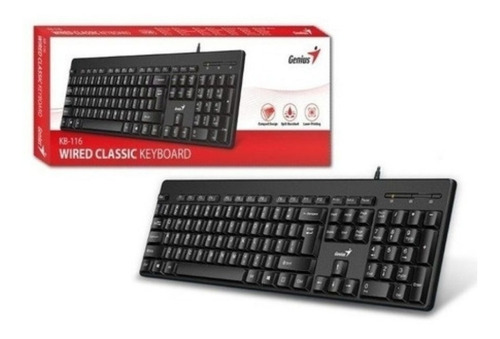 Teclado Genius KB-116 QWERTY español color negro