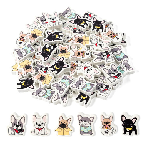 60pcs Mini Borradores De Bulldog Francés Granel Lindos...