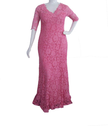 vestidos de festa plus size cor rose