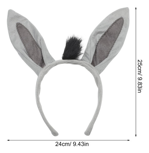 Conjunto De Disfraz De Burro Animal Diadema Con Orejas De