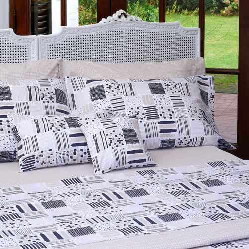 Imagen 3 de 6 de Cubrecama 2 1/2 Cover Verano Fiesta 150 Hilos Funda Almohada