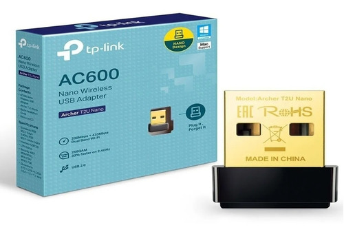 Imagen 2 de 6 de Adaptador Usb Wifi Archer T2u Nano Ac600 Dual Band Tp-link