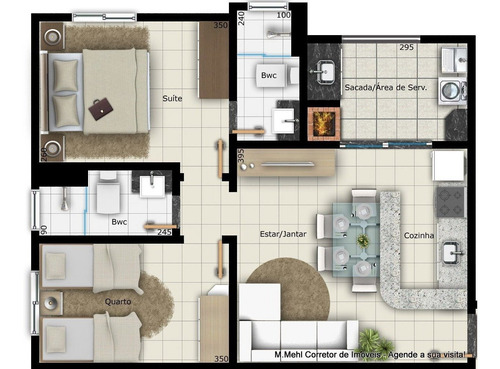Imagem 12 de 30 de Apartamento Com 2 Dormitórios À Venda Com 88.2m² Por R$ 231.000,00 No Bairro Cidade Industrial - Curitiba / Pr - M2ci-rp