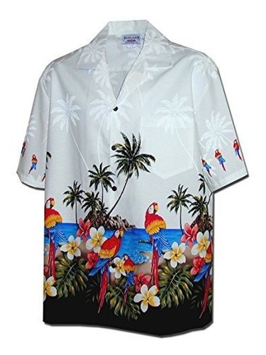 Pacific Legend Camisa Hawaiana Con Motivo De Playa Y Aves Xl