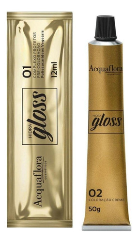 Coloração Creme Acquaflora Kit Hidra Gloss 5.0 Castanho