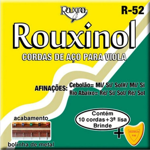 Encordoamento Viola 10 Cordas R52 R-52 Rouxinol + Palheta