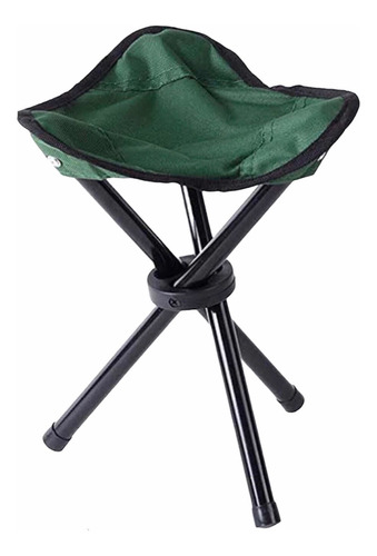 Banco Trípode Plegable De Acero Ligero Camping Sendersimo Color Verde