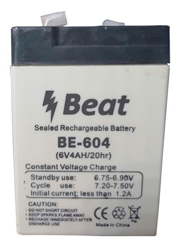 Bateria Recargable 6v 4ah Beat Be604