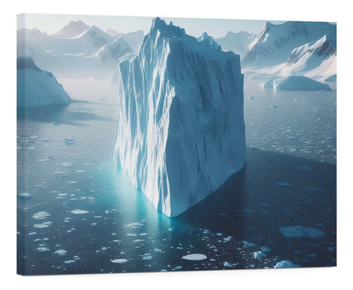 Cuadro Canvas Minimalista Lago Azul Iceberg 105x70
