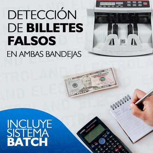 Imagen 4 de 10 de Contadora Billetes Máquina Detector Falsos