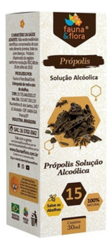 Própolis Marrom Alcoólico 15% Fauna E Flora 30ml