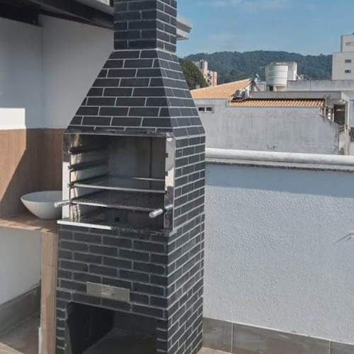 Churrasqueira Pré Moldada 740 Tijolinho Preto Inox