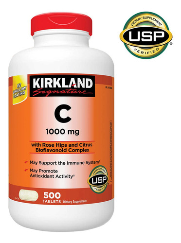 Vitamina C 1000mg - 500 Tabletas - Kirkland 