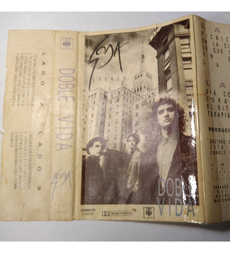Tapa Original Cassette Soda Stereo Doble Vida 1988 1° Edici (Usado)