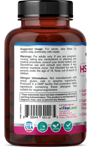 60tab Fineland Hsn Factors Ingredientes P/ Cabello Piel Uñas Sabor Sin Sabor
