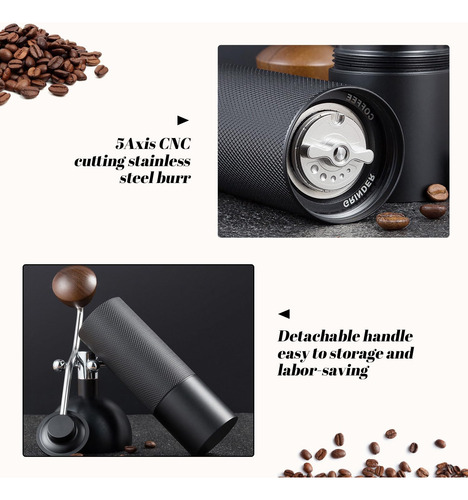 Molino De Café Manual 25 Gramos Acero Inoxidable Mango Mader