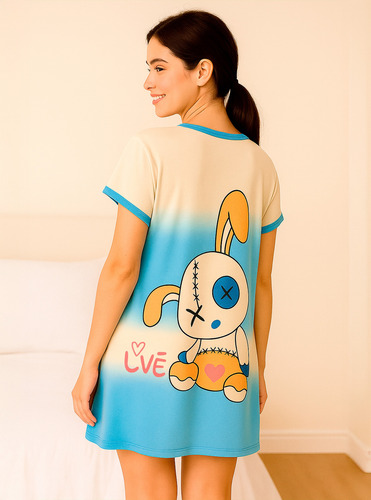 Camison Bluson Pijama Para Mujer Casual Largo Estampado