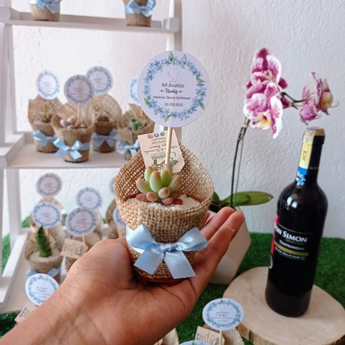Imagen 4 de 6 de Recuerdos De Yute Con Plantitas - Cactus Y Suculentas