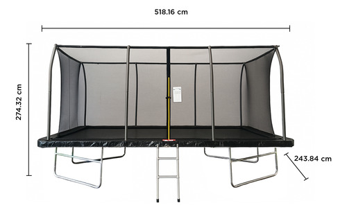 Trampolin Brincolin Rectangular 17 X 10 Pies Resistente