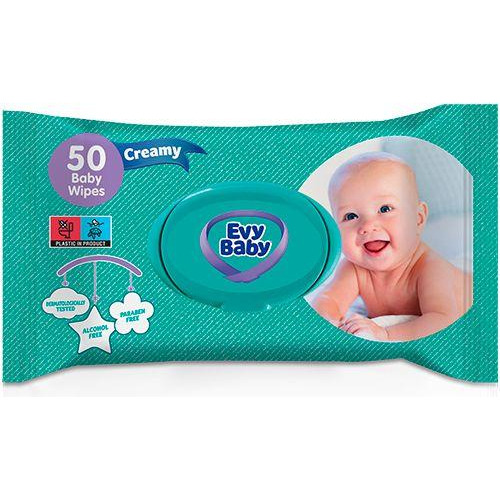 Toallitas Humedas Evybaby Creamy 50 Unidades