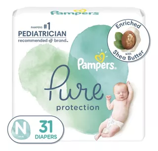 Pañal Pure Protection Pampers Recien Nacido 31 Pza