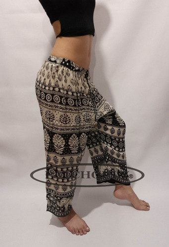Imagen 5 de 5 de Pantalón Pescadora Hindú Elefantes 100% Algodón Artesanal T1