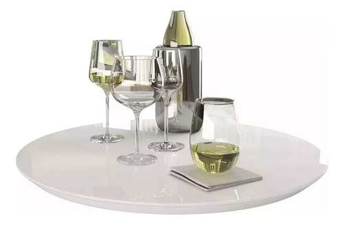 Bandeja Ms Decor Giratória Para Mesa Redonda 50 Cm Branco