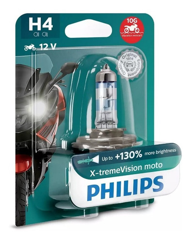 Ampolleta Moto H4 60/55w 130% +brillo X-tremevision Philips