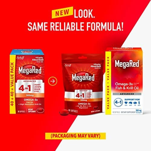 Suplemento Megared Omega 3 Aceite De Pescado Y Aceite De Kri