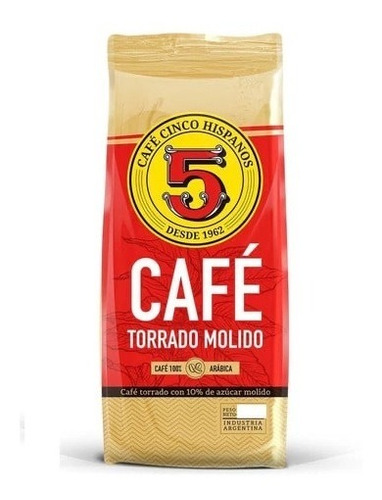 Oferta! 1kg Cafe Molido Torrado 5 Hispanos Filtro Espresso