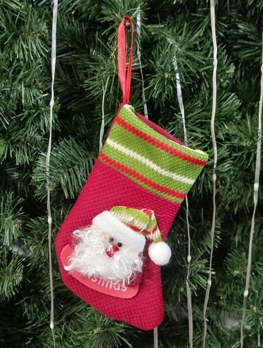 Bota Navidad Deco Diseño Paño Tela Tejido Papa Noel Color Papa Noel H9242