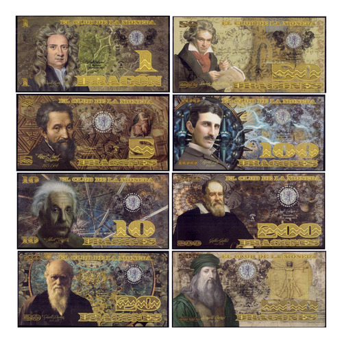 Colombia Lote 8 Ps Club De La Moneda 1-500 Dragones Fantasia (Usado)