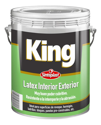 Látex Interior Exterior King Sinteplast | Blanco Mate | 10lt