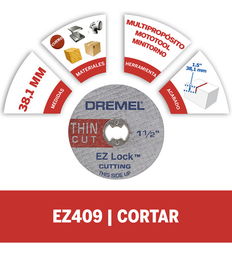 Disco de corte Dremel Ez409 1.1/2 de 5 piezas