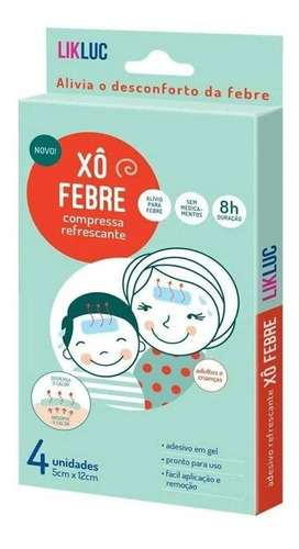 Xô Febre Compressas Refrescantes Para Febre Likluc C/ 4 Uni
