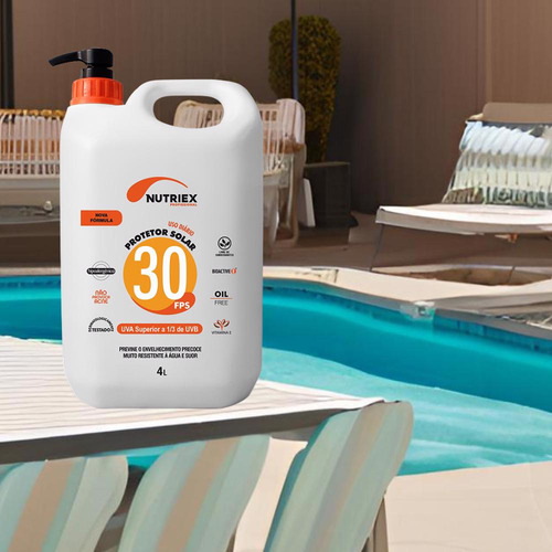 Protetor Solar 30 Fps 4 Litros Com Repelente 200ml Nutriex