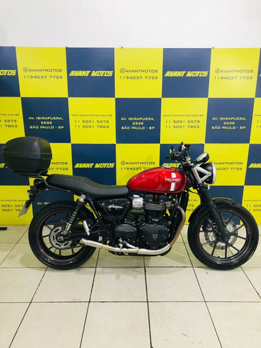 Imagem 3 de 15 de Street Twin 2017 Vermelha Impecável Manual Chave Reserva Esc