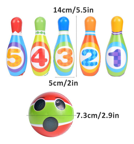 Juego De Bolos Y Bolas Para Interiores Y Exteriores Educativ