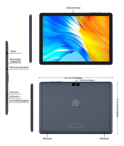 Tableta Pritom 10.1'' Android 13 4gb Ram 64gb Rom Wifi