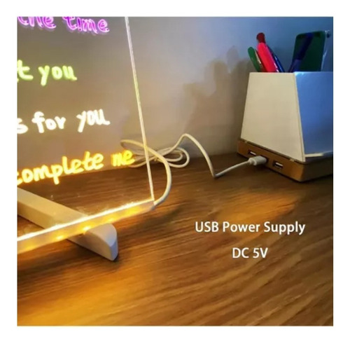 Gv Tablero De Notas Led De Color Pizarra Transparente