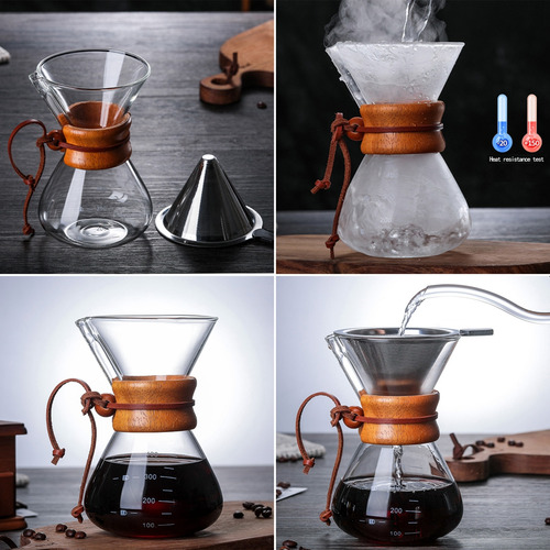 Cafetera De Goteo De Vidrio Borosilicato De 800 Ml Para Vert