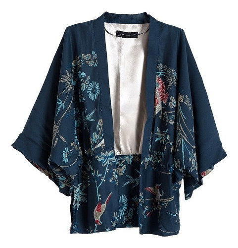 Chaqueta Tipo Kimono Holgada Con Estampado De Fénix