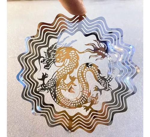 3 Dragon Wind Wind Catcher Mandala Ornamento Compatible Con