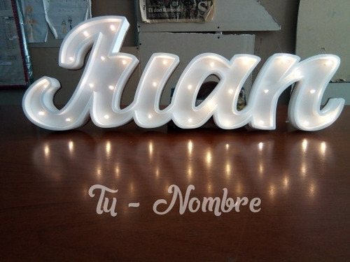 Nombres Iluminados 4 Letras 25 Cm - Polyfan Cartel Con Luces